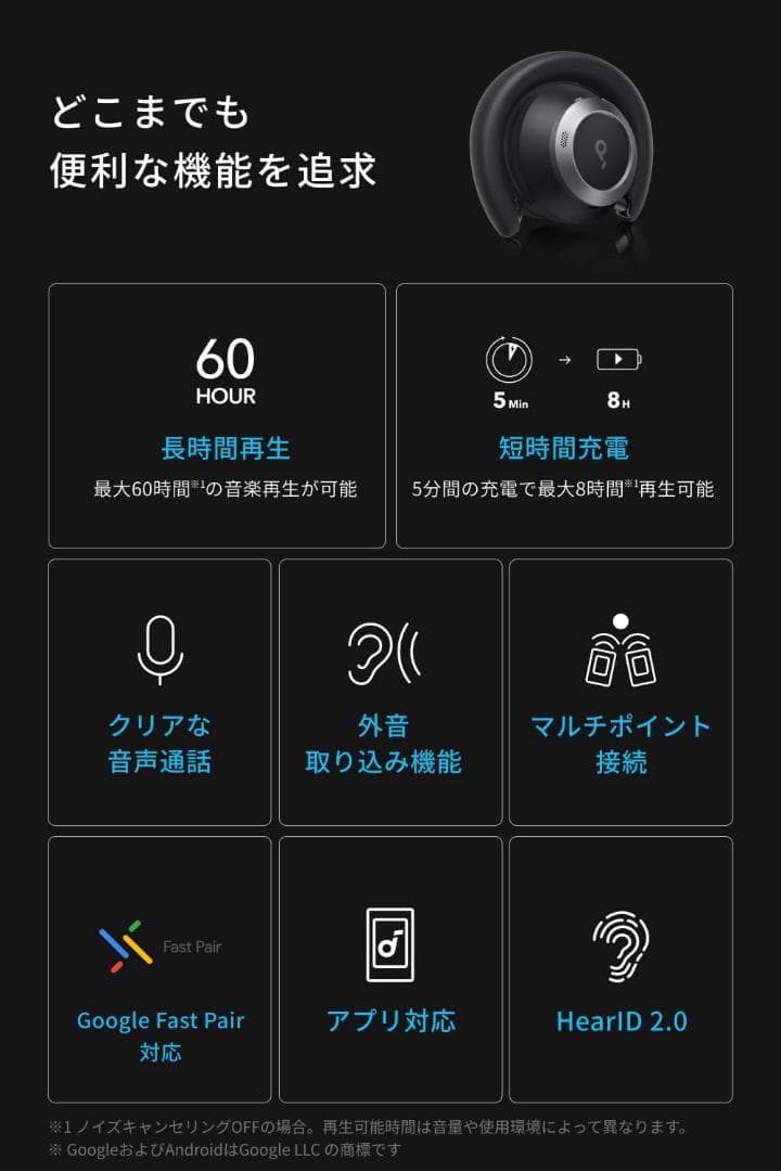 Anker Soundcore Space One Pro ワイヤレスヘッドホン