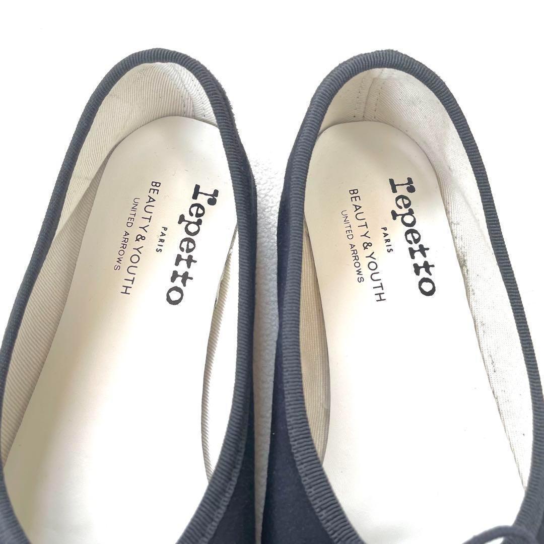 極美品✨レペット ユナイテッドアローズ フラット ベルベット ブラック リボン