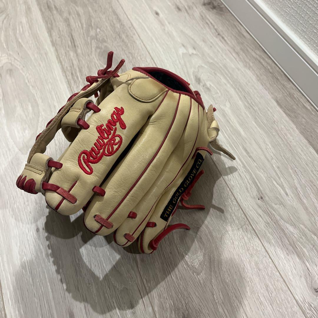 Rawlings 軟式グローブ ベージュ/赤