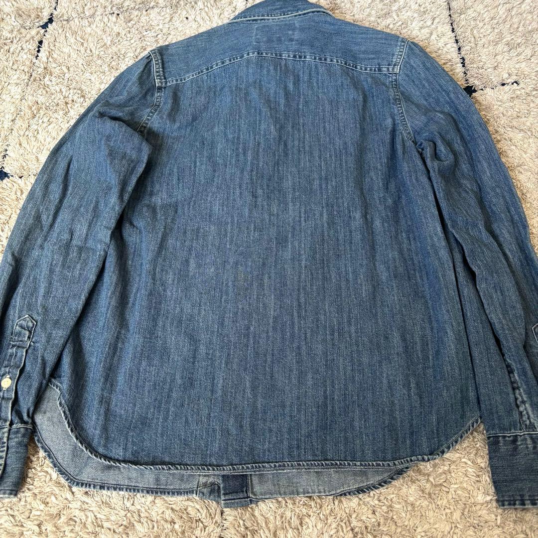 【極美品✨】ポロラルフローレン　シャツ　ボウタイ　ポニー刺繍　インディゴ　８