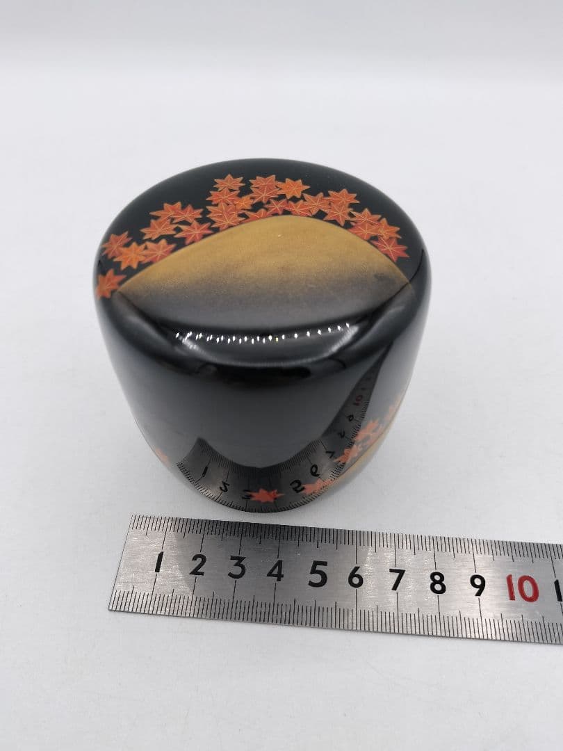 c685 棗 紅葉山蒔絵 堂畑勝峰 木箱 茶道具 古物