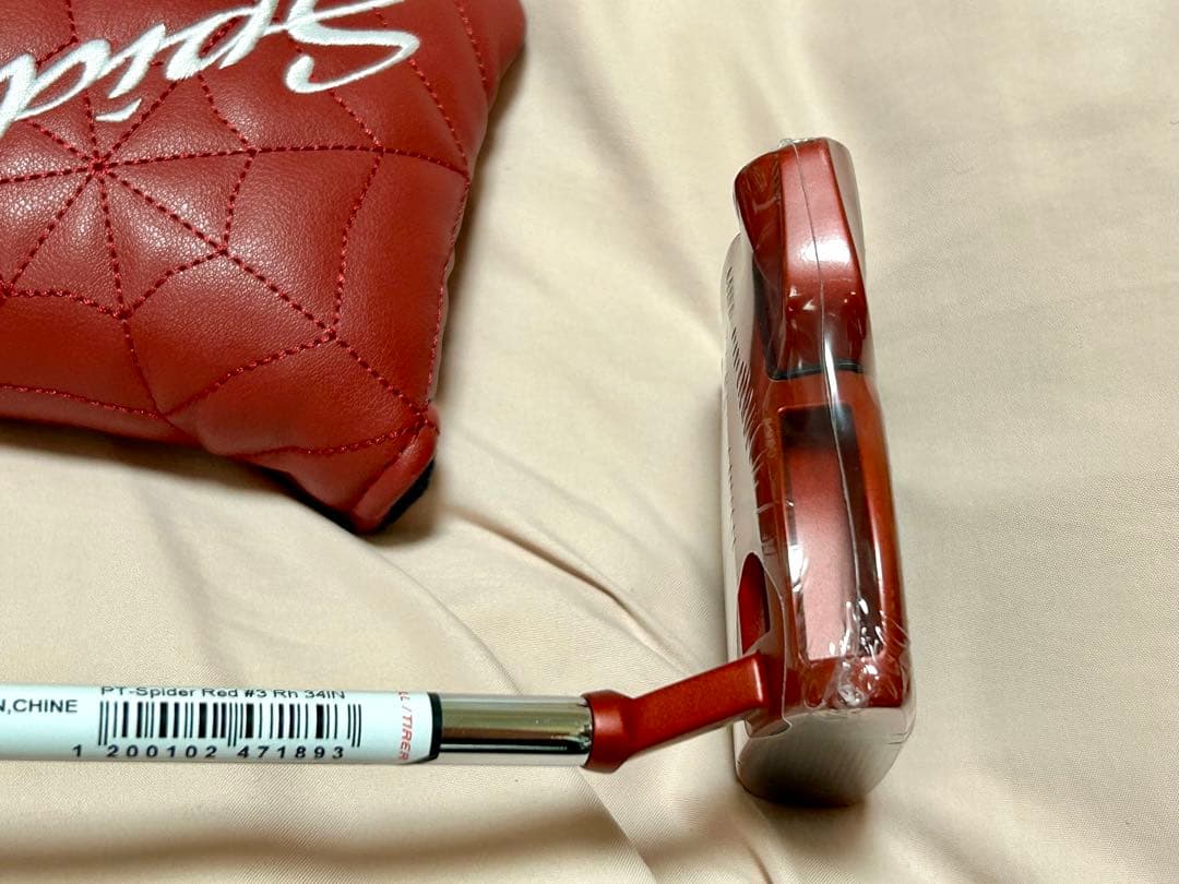 新品 スパイダーRed パター スモールスラント 34インチ カバー付き