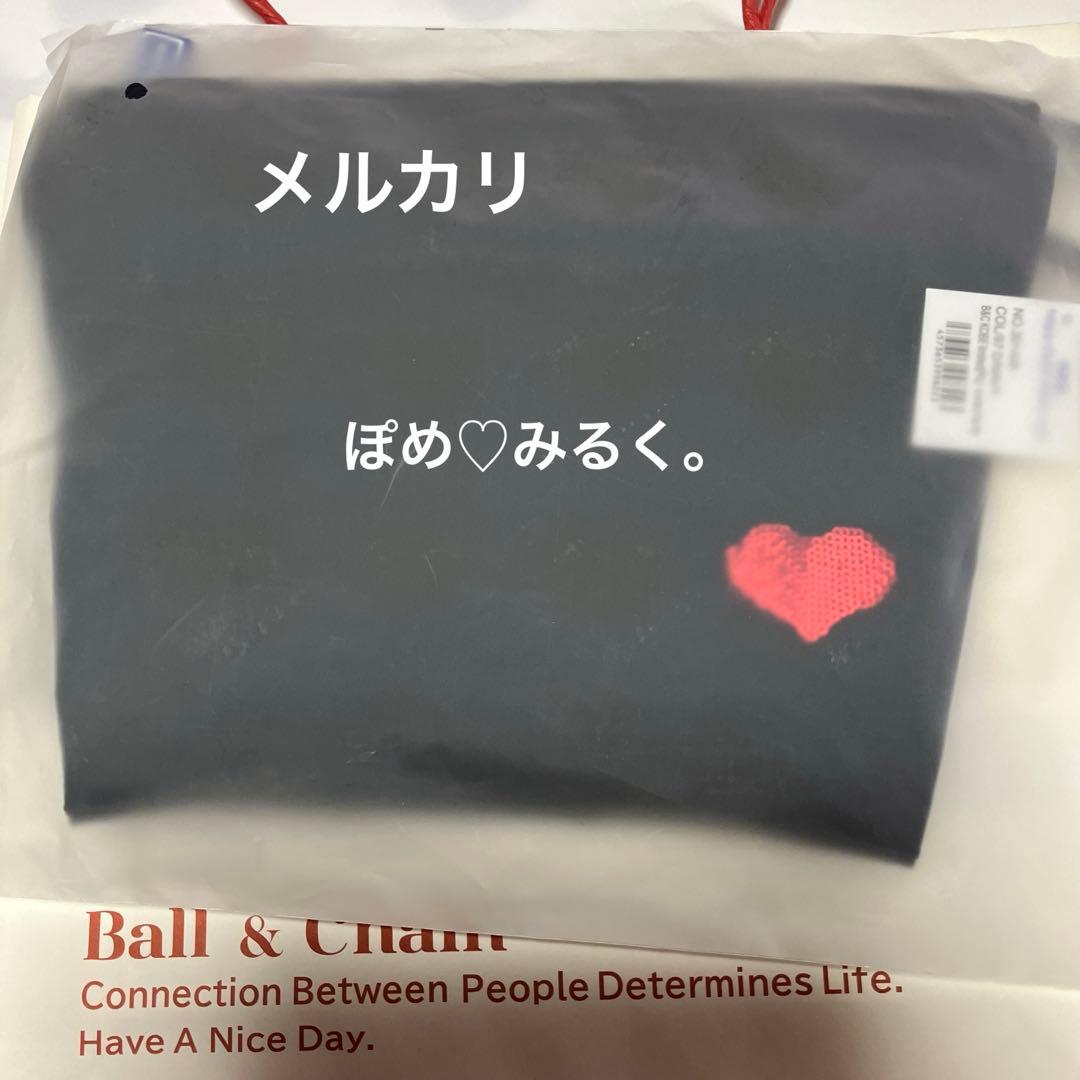 正規品★Ball＆Chain神戸限定ハート♡Mサイズバッグ＆ポーチ★Dネイビー