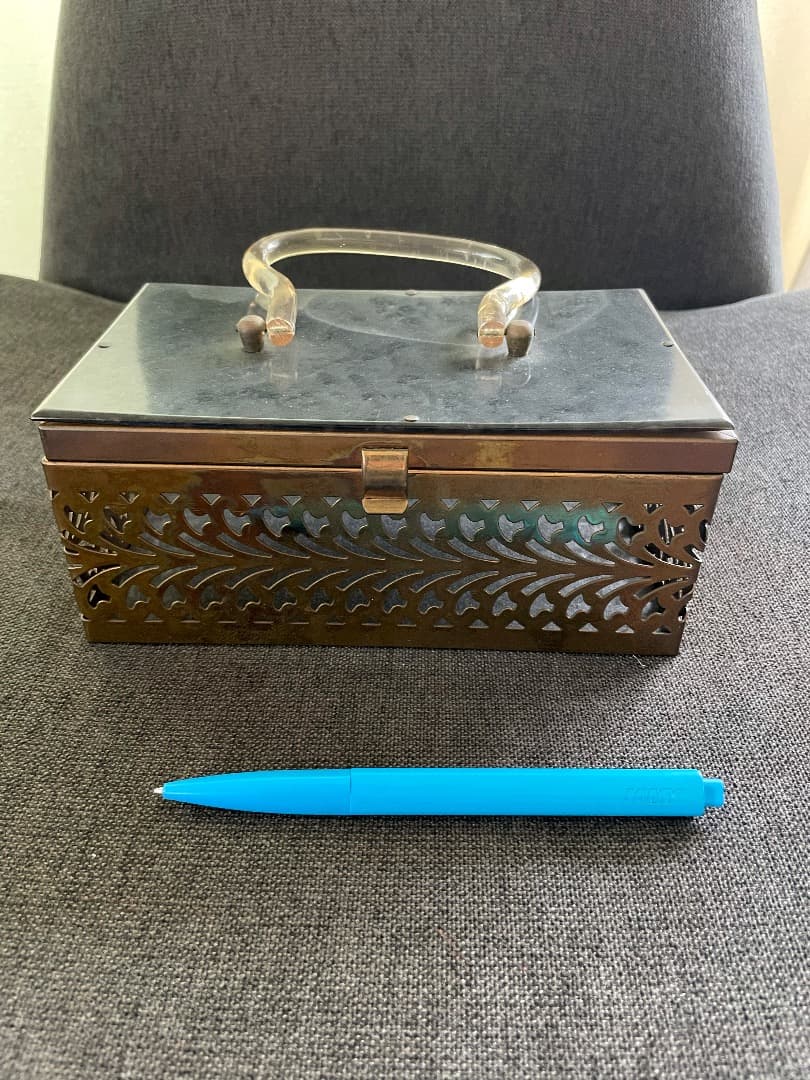 ヴィンテージ ベークライト ルーサイト バッグ メタルボックス 型 1950