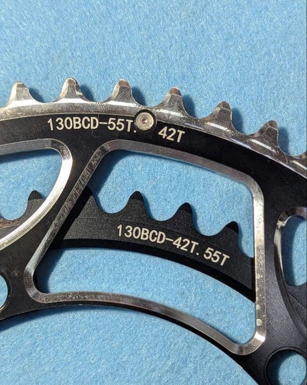 VXM PCD 130mm 5ボルト ダブル用 チェーンリング 55T/42T