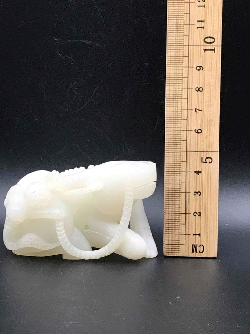 清時代　和田玉　瑞牛　和田白玉彫り　古玉石　時代物　賞物(F-19)