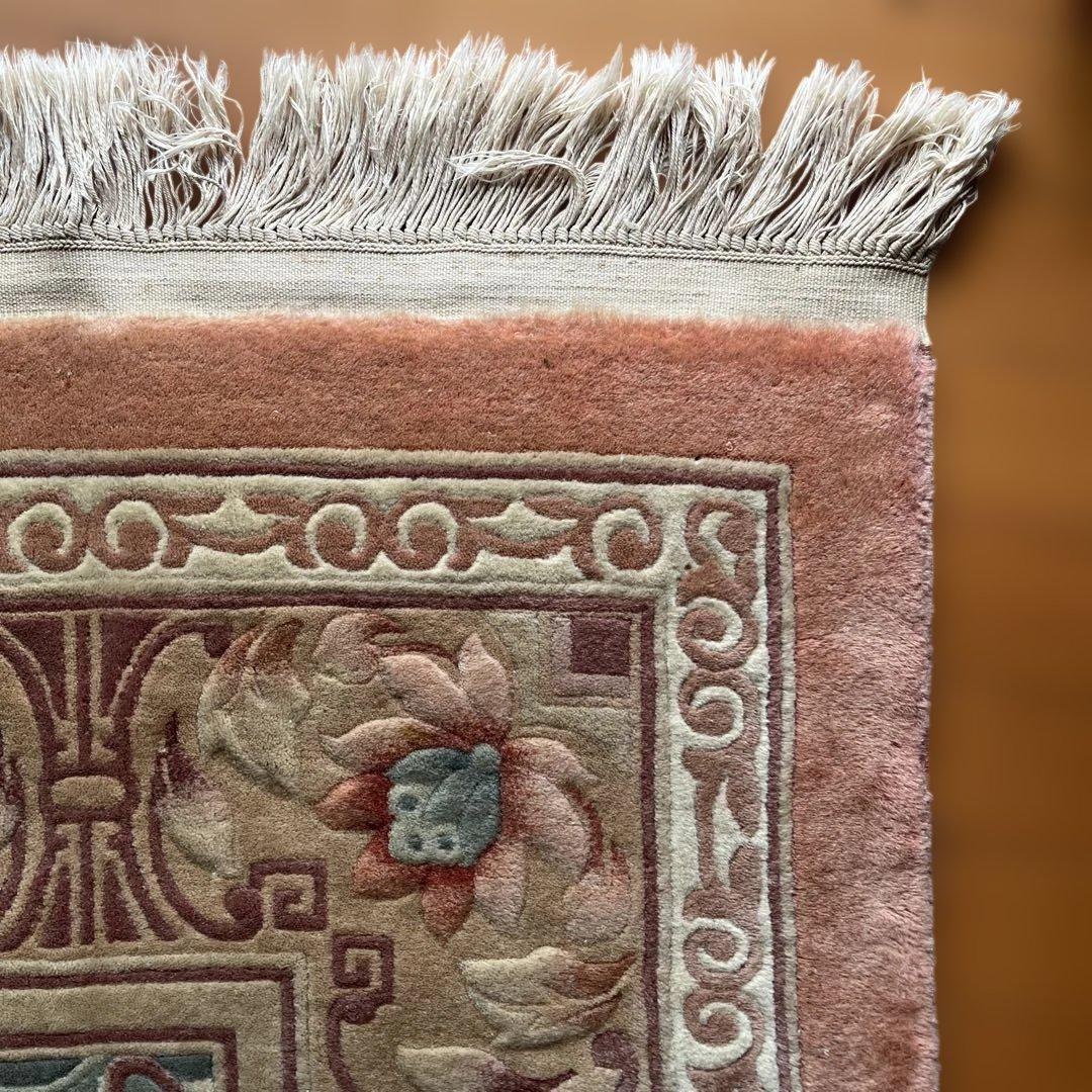 中国緞通　ウール製　千代田絨毯　花柄カーペット 181X 273cm