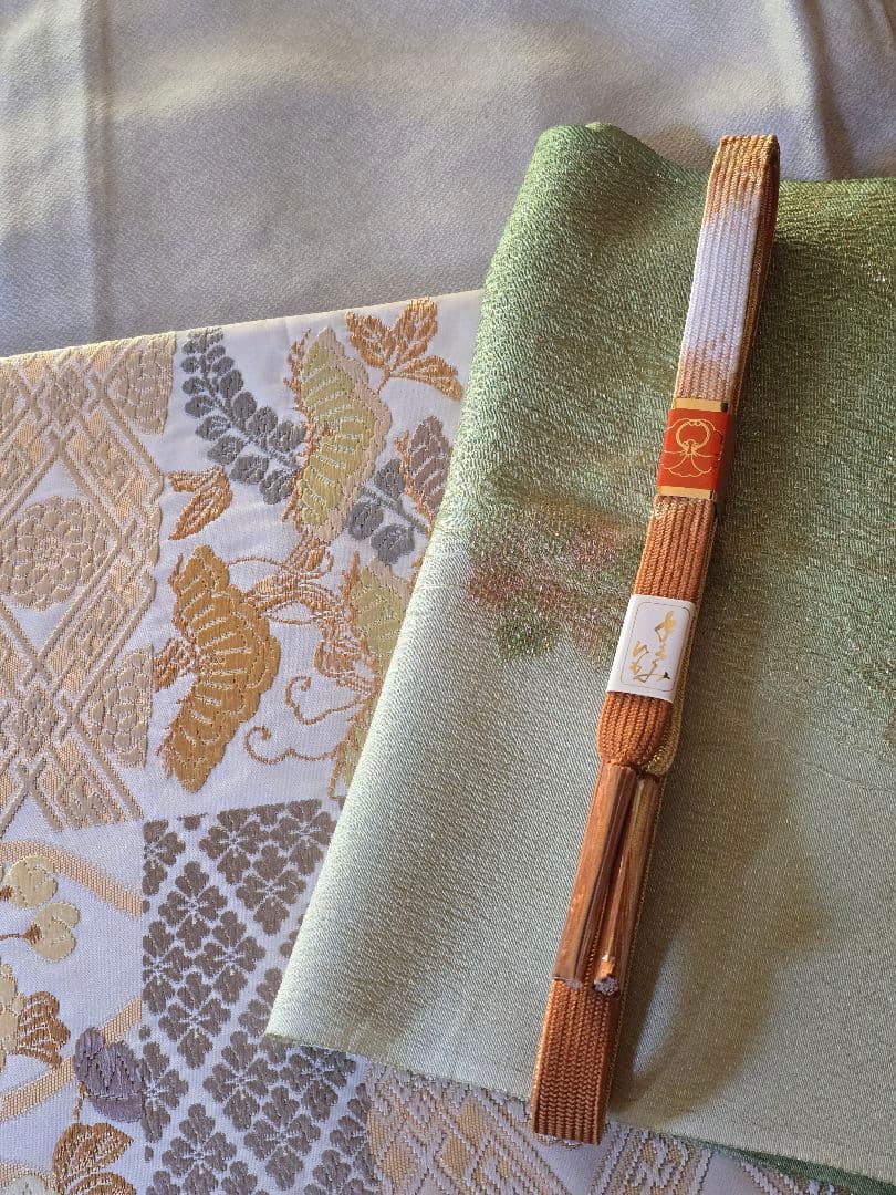 汕頭刺繍　４点フルセット　蘇州刺繍　高級訪問着　トールサイズ　唐織　高級袋帯