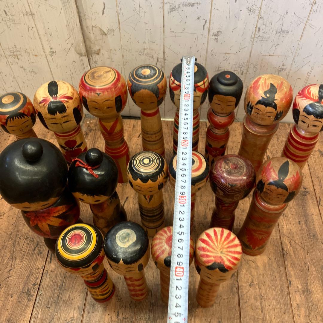 昭和レトロ 伝統工芸 郷土玩具 木製 創作 こけし 小芥子 18体 まとめ売り