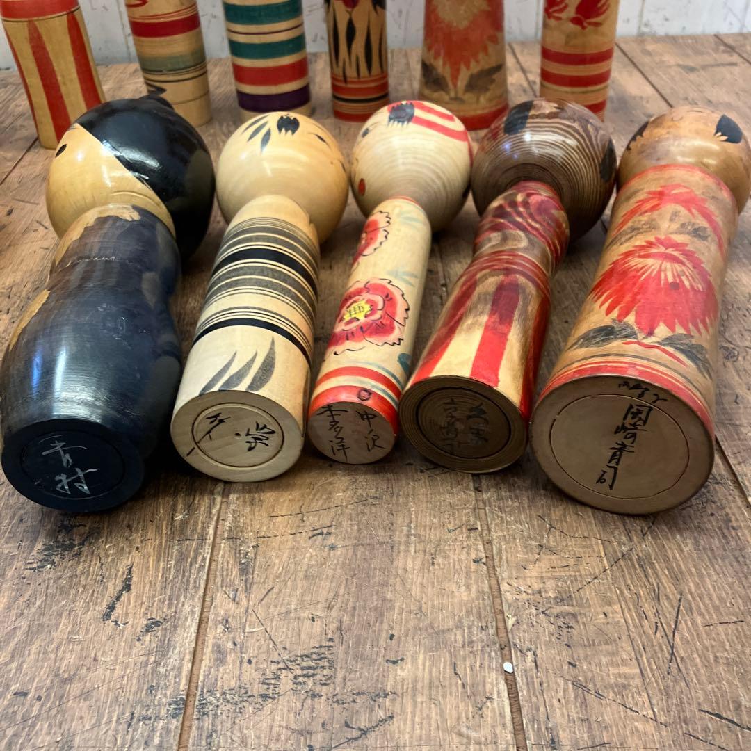 昭和レトロ 伝統工芸 郷土玩具 木製 創作 こけし 小芥子 18体 まとめ売り