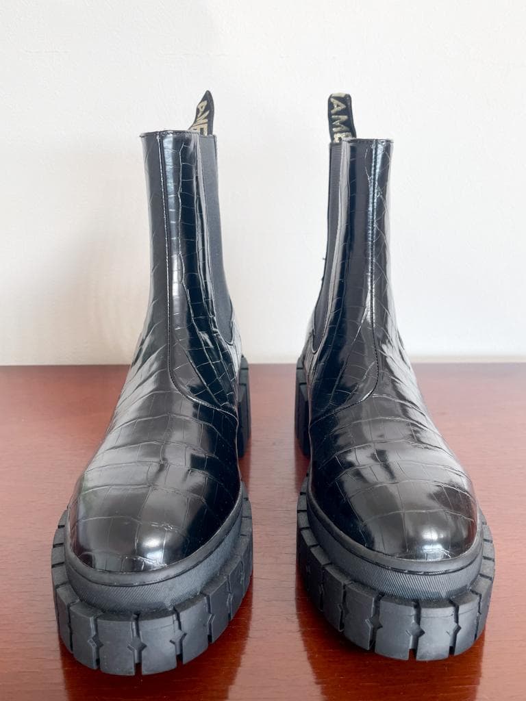 新品★NO NAME（ノーネーム)サイドゴアブーツ 黒 クロコ柄 39⭐︎お値下げ