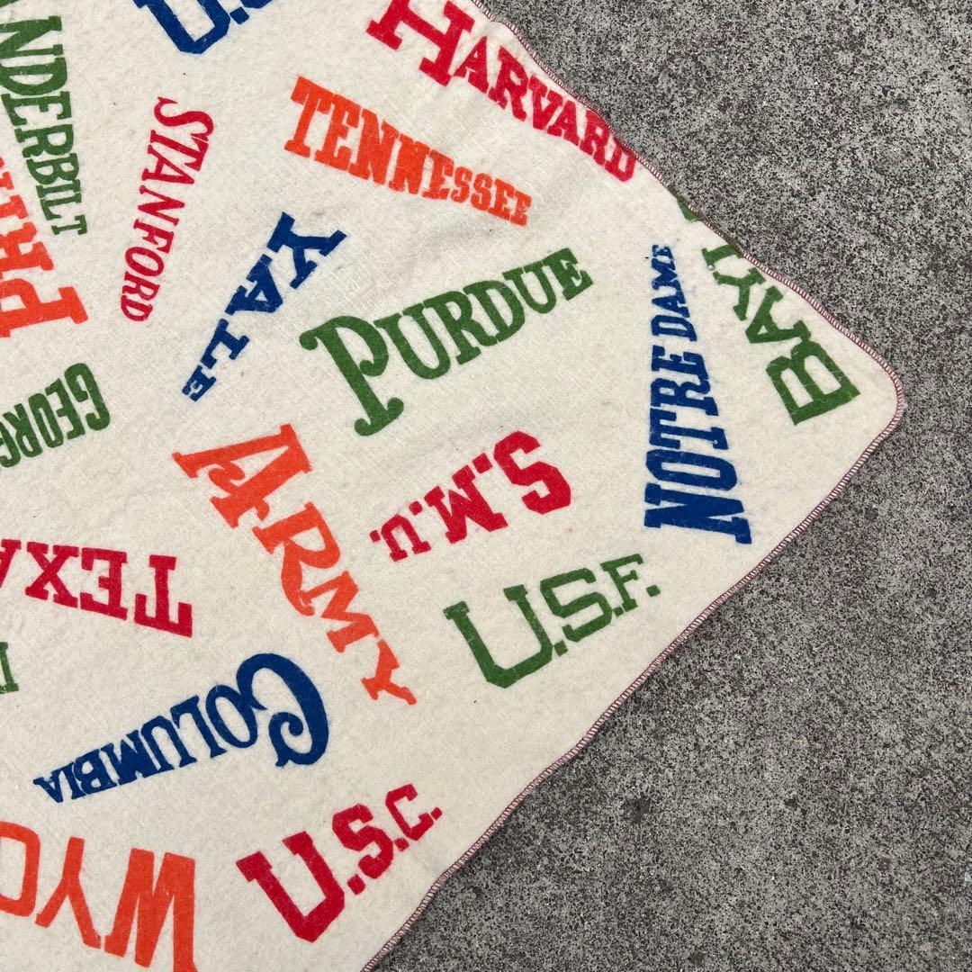 激レア 状態良 50s ビンテージ カレッジペナント ブランケット U