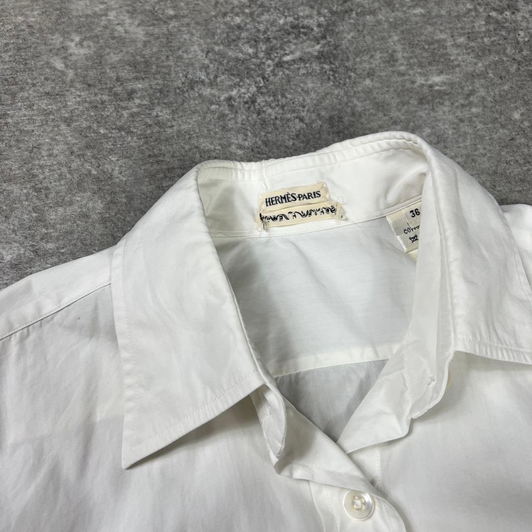 Hermes エルメス マルジェラ期 白シャツ 長袖 レギュラーカラー