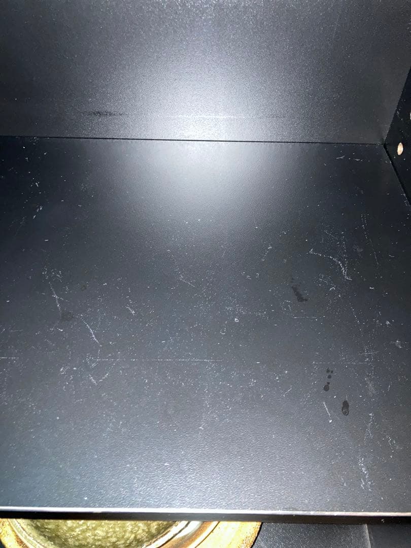 飾り棚　オーダー家具　マットなブラック　美品　ガラス彫刻