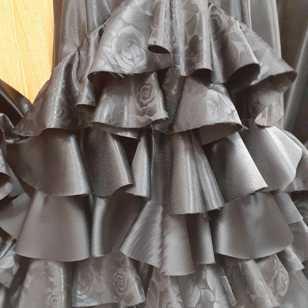 フラメンコ衣装　☆ファルダのみ　豪華ブラックファルダ