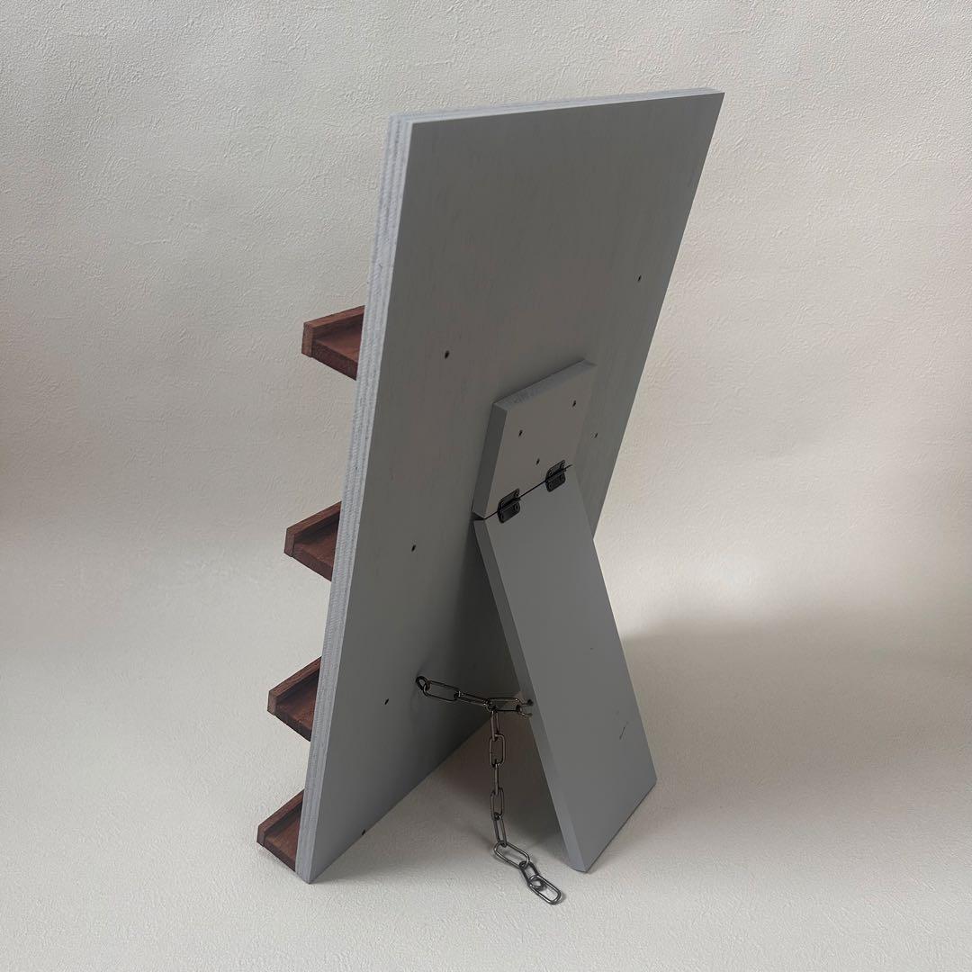 【nino】折り畳みディスプレイスタンド アッシュグレー×ウォールナット