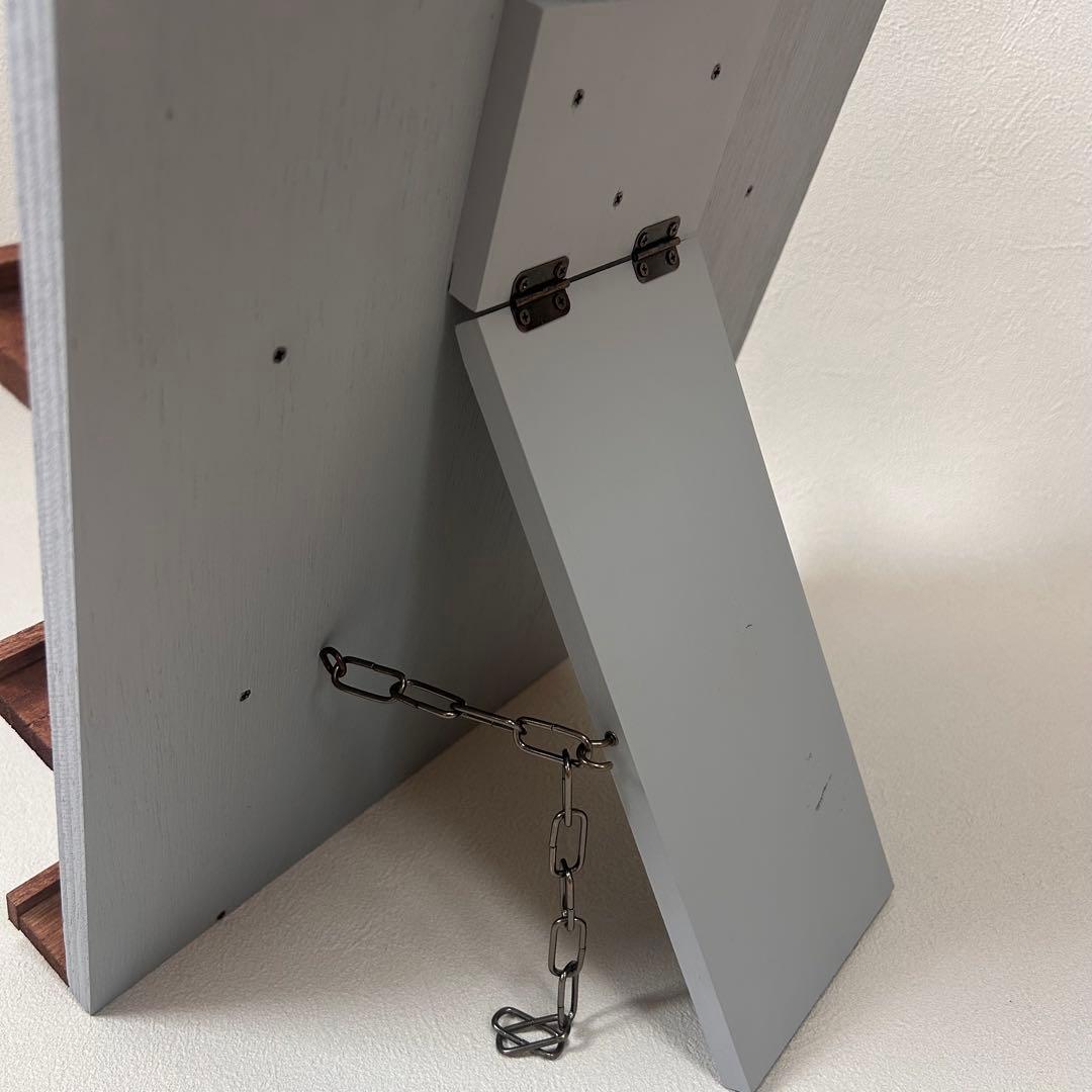 【nino】折り畳みディスプレイスタンド アッシュグレー×ウォールナット