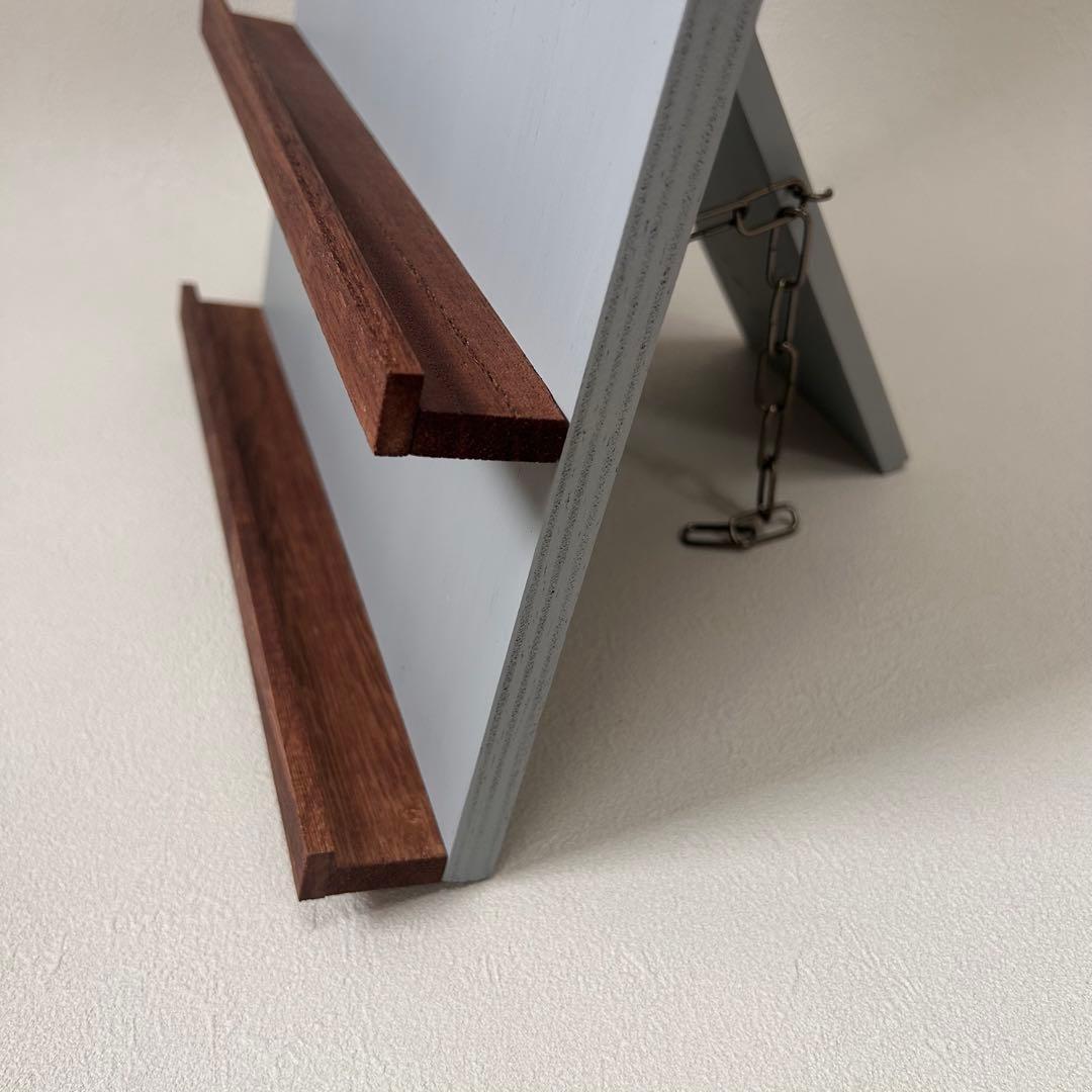 【nino】折り畳みディスプレイスタンド アッシュグレー×ウォールナット