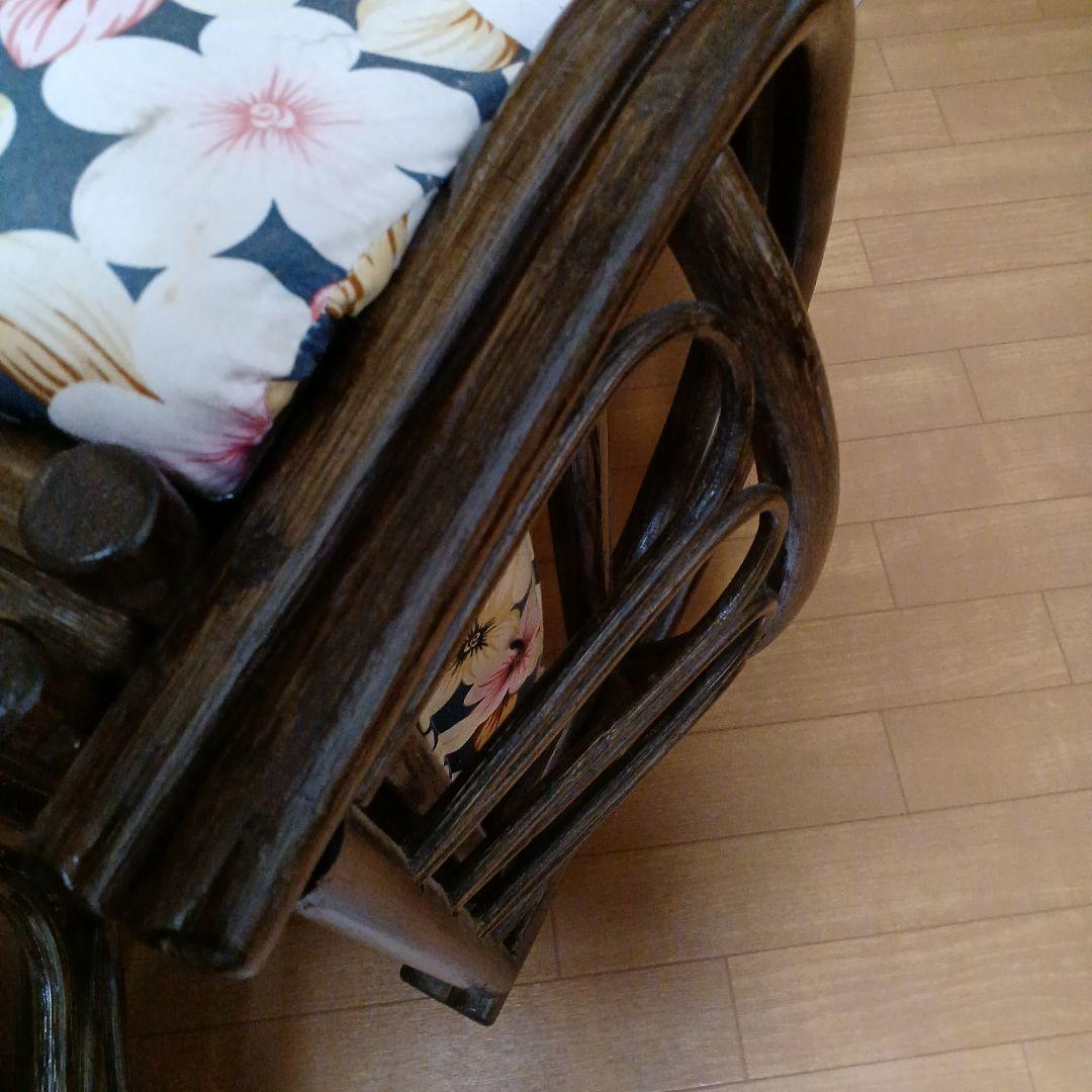 天然籐リクライニング回転座椅子　籐製 ラタン製