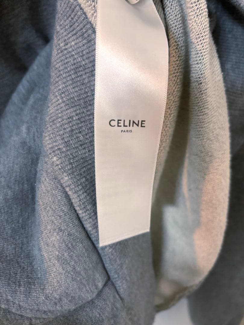 r*z様 CELINE グレー　コットンフリースフーディ　パーカー　セリーヌ
