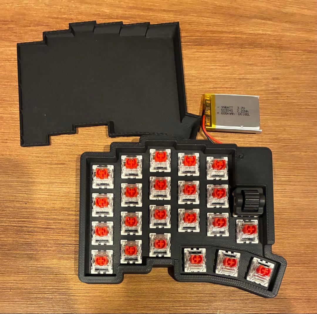 自作キーボード roBa ブラック 完成品 ちょいカスタム