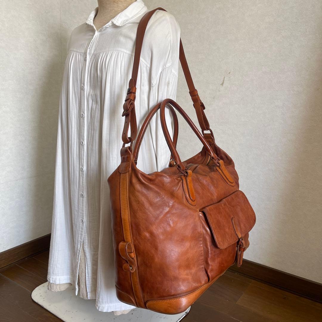 ◇ genten ゲンテン 2wayレザーショルダーバッグ ボストンバッグ ◇
