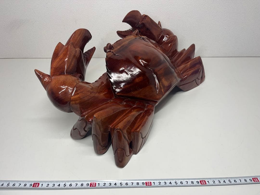 稀少 木彫り 大きい 蟹 カニ 木製 置物 木工 工芸品 飾り 隠し収納