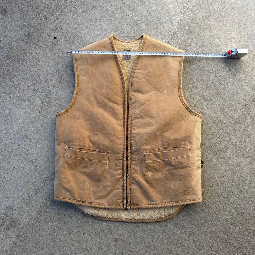 最初期 70's Carhartt ダッグ 裏ボア ベスト 鬼フェード