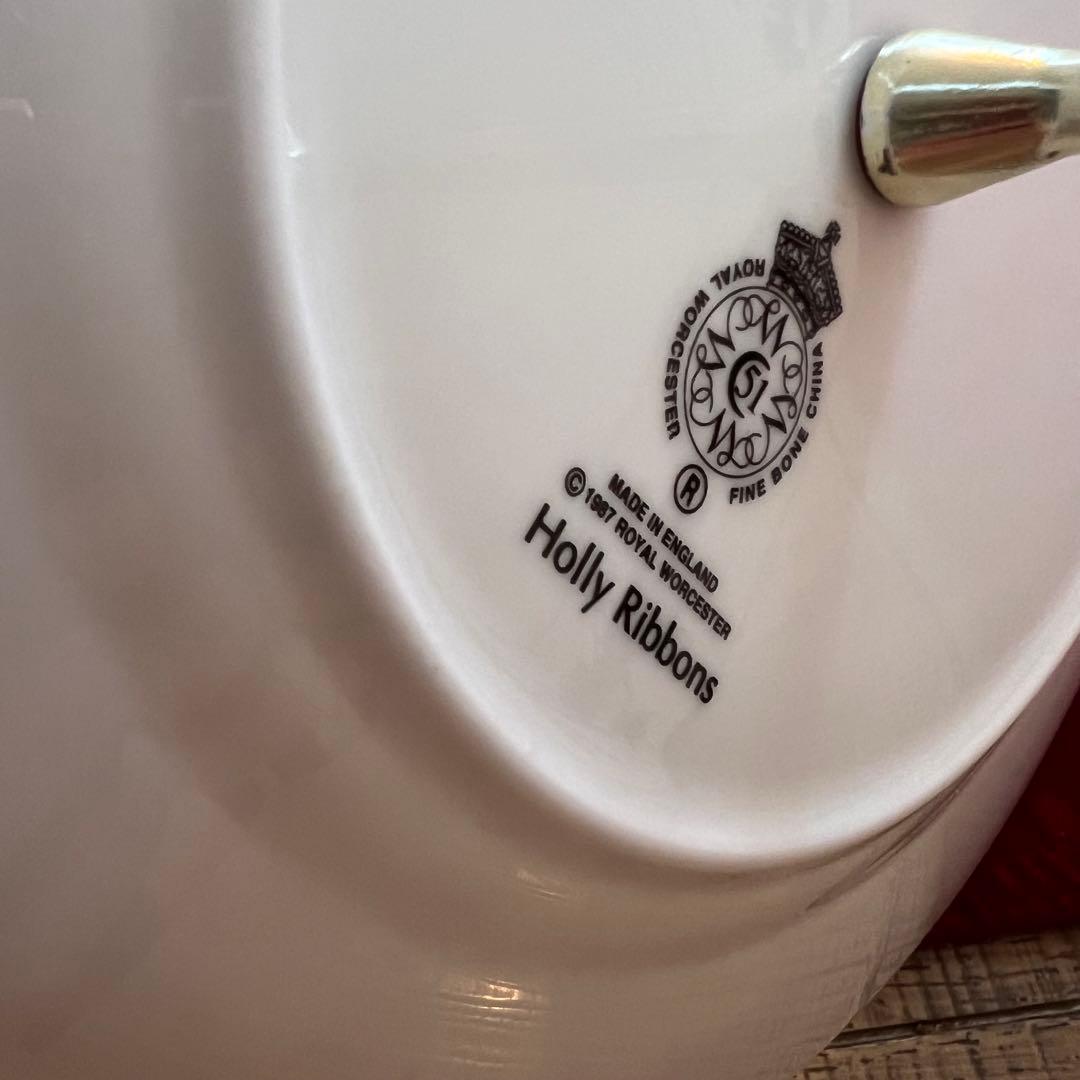  WORCESTER Holly Ribbons 二段ケーキスタンド