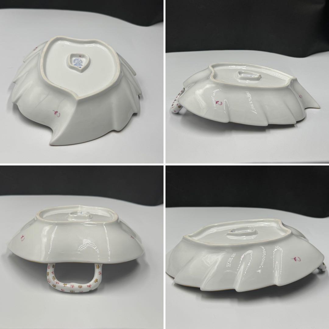 ヴィンテージ ハンガリー　ヘレンド。 アポニーのピンク　リーフディッシュ