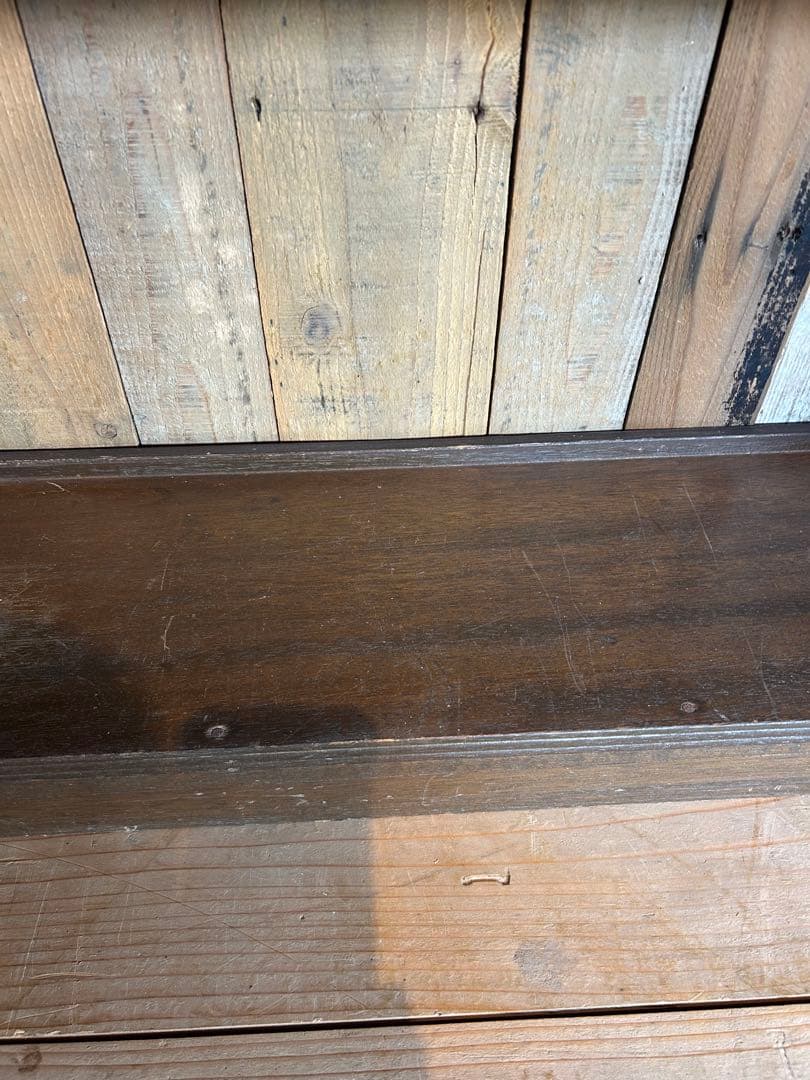 アンティーク木製ダークブラウン5段本棚