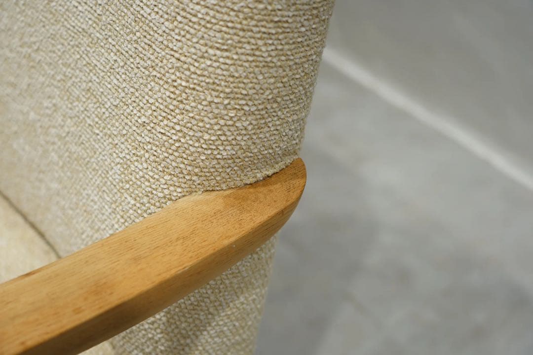 大正時代　1人掛けソファ　アンティークチェア　ブリッジアーム　栗材