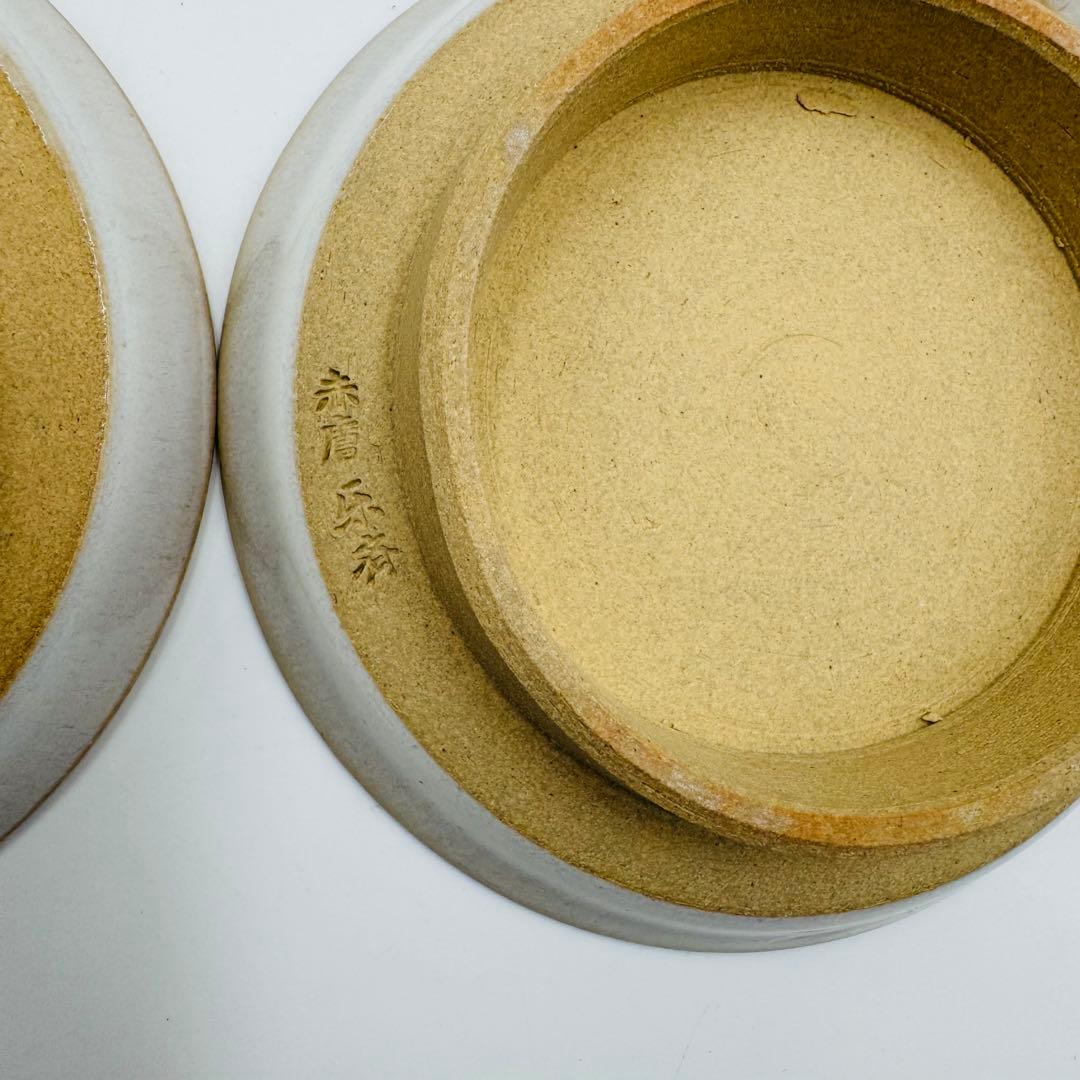 【赤膚　尾西楽斎　南都古瓦皿　五客　共箱】骨董　アンティーク　インテリア