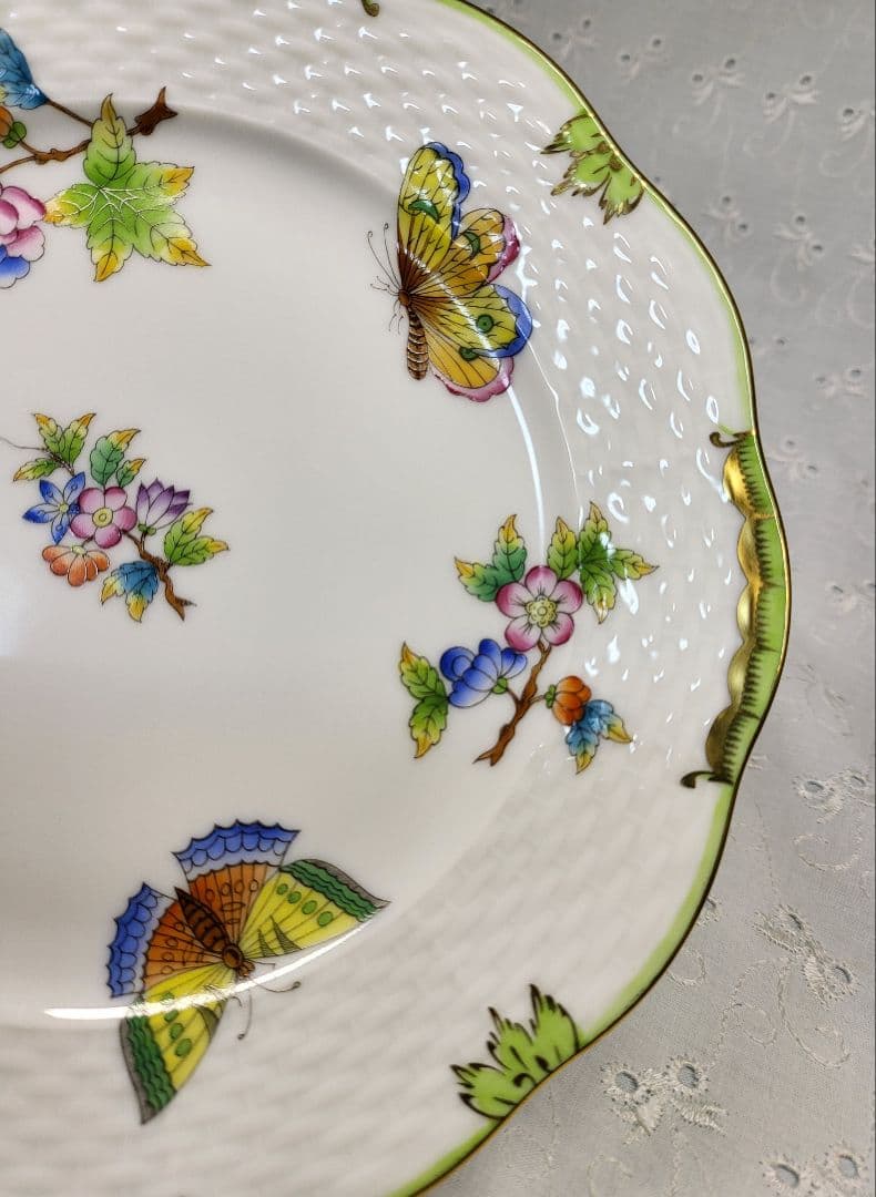 未使用近✨ヘレンド ヴィクトリアブーケ サラダ デザート プレート19 皿花蝶①