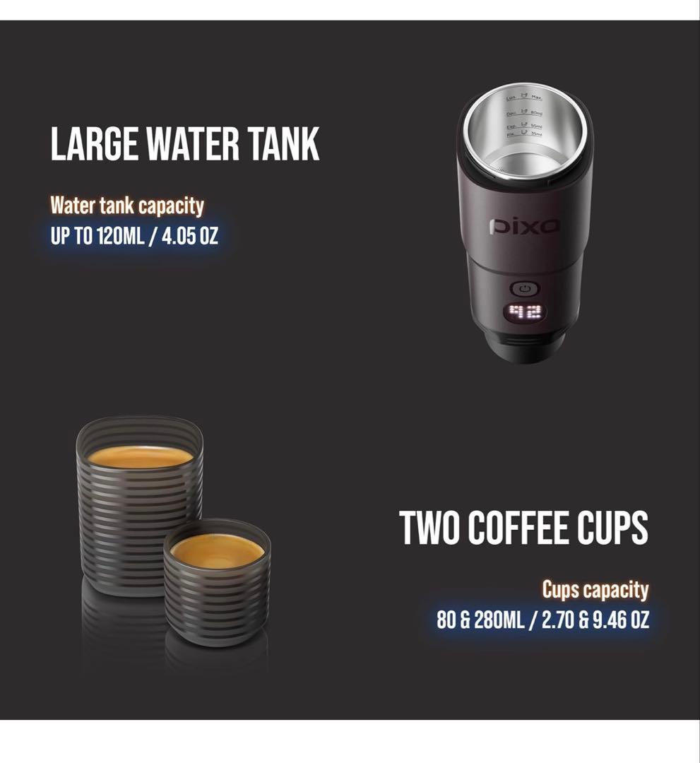 WACACO PIXAPRESSO、コーヒーメーカー、電動＆ポータブル