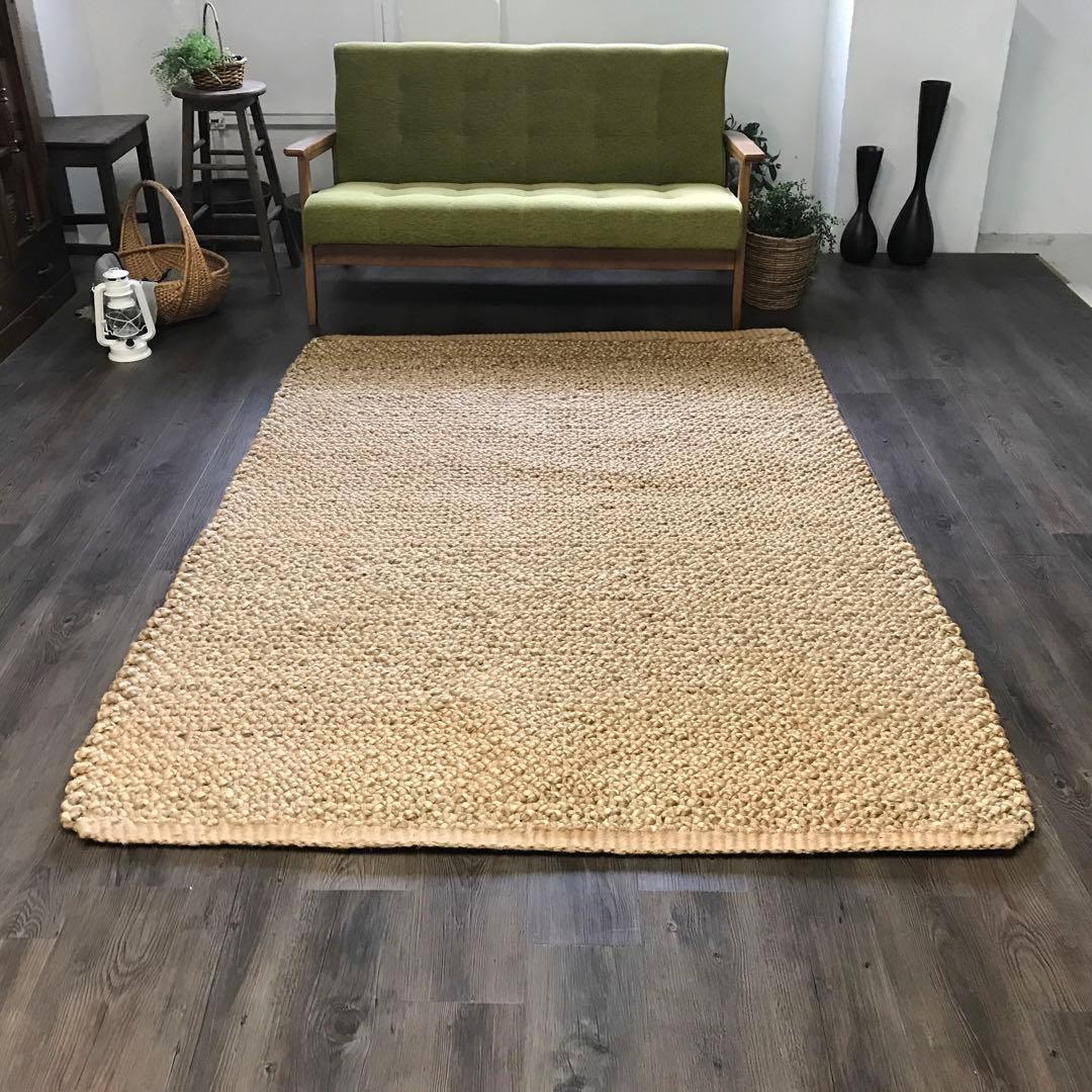 143x204cm ラグ ラグマット 麻 ジュート 夏用 天然素材 アジアン