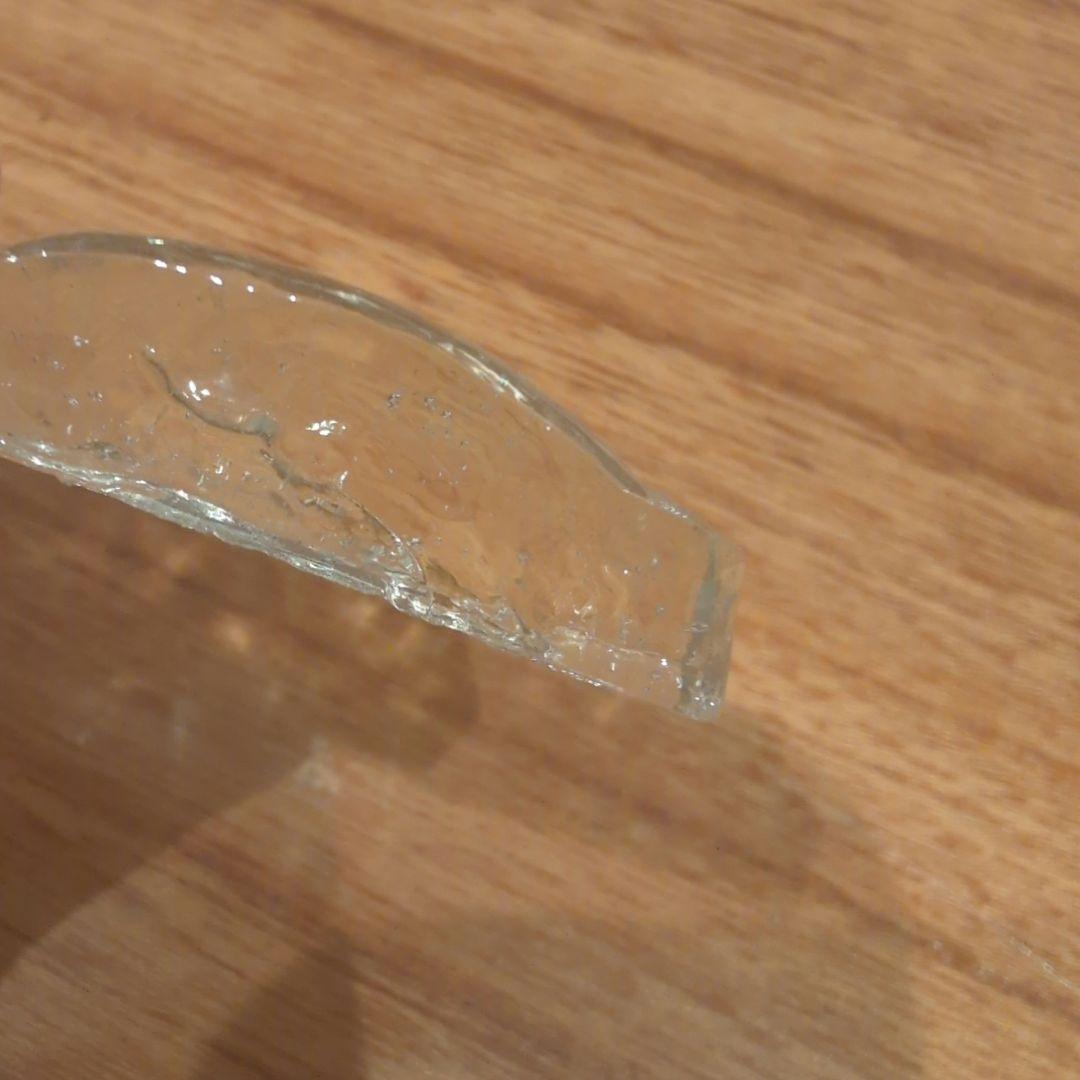 【希少品】　不二式　戸滑襖用　ウランガラス　気泡ガラス