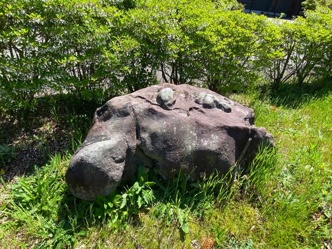 紫灰色 庭石 大 自然石 約130×70×55㎝【石川県引き取り】まとめ割