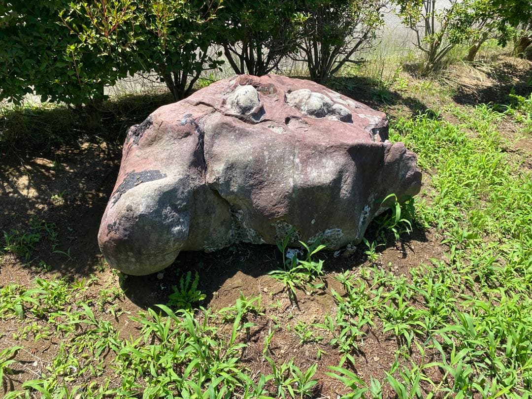 紫灰色 庭石 大 自然石 約130×70×55㎝【石川県引き取り】まとめ割