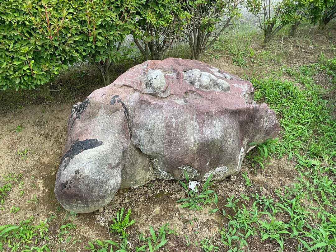 紫灰色 庭石 大 自然石 約130×70×55㎝【石川県引き取り】まとめ割