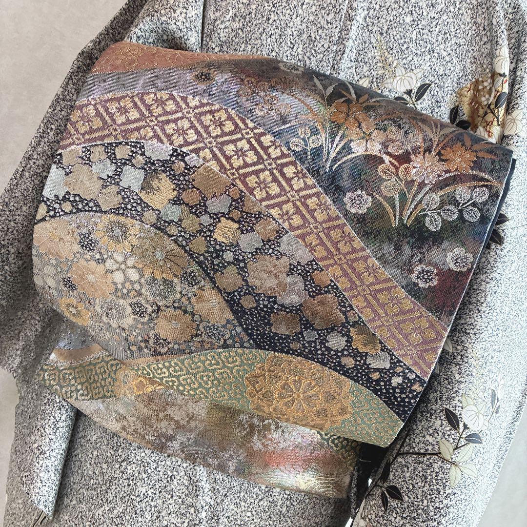 訪問着　フルセット　着物　たたき染　正絹　トールサイズ　黒　凛と優雅　J7