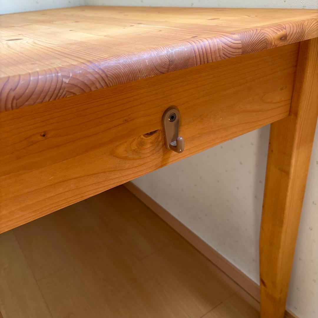 木製デスク ナチュラルウッド 2引き出し　（パイン材？）