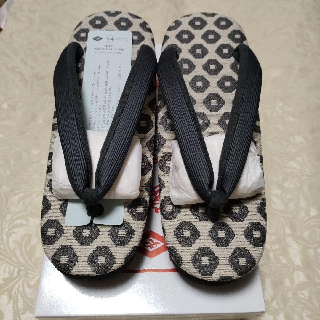 鼻緒黒 菱屋謹製　カレンブロッソ オクタゴン35 CAFE ZORI（Ｌサイズ）