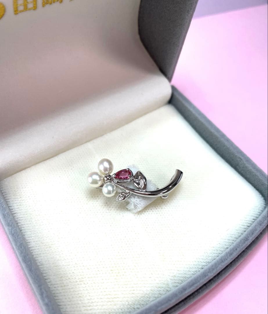 田崎真珠　パールブローチ　入学式　卒業式　コサージュ　本真珠　ブランド　刻印