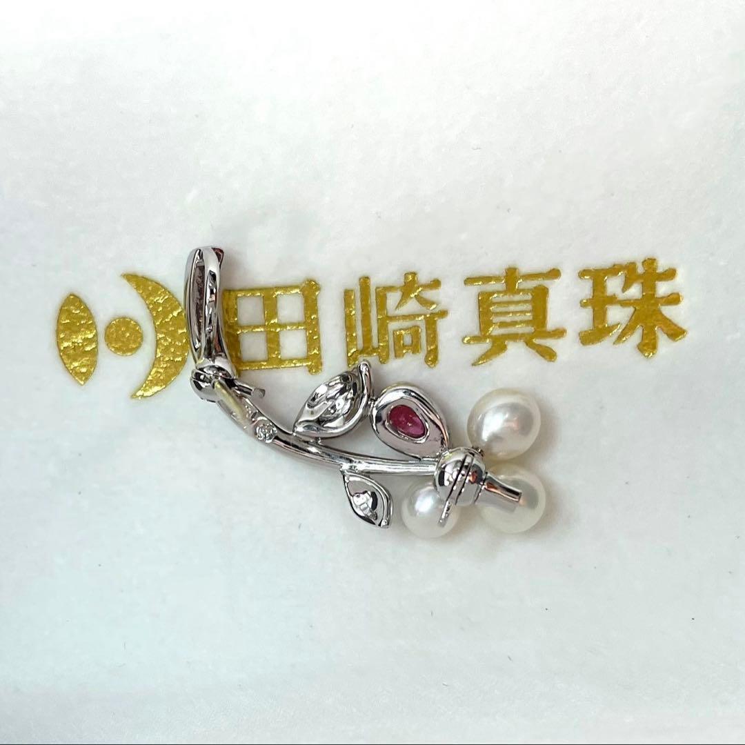 田崎真珠　パールブローチ　入学式　卒業式　コサージュ　本真珠　ブランド　刻印