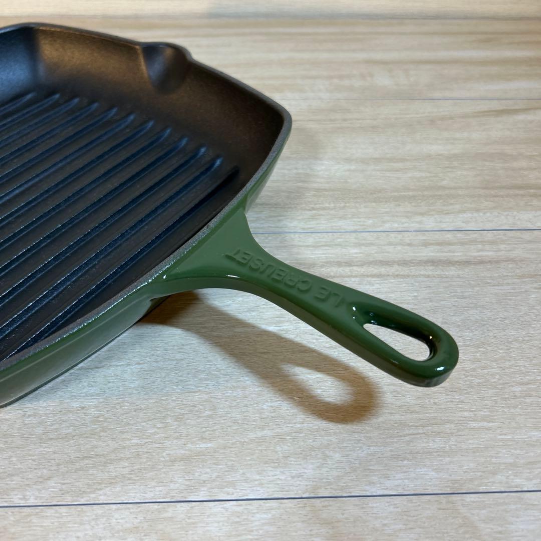 ルクルーゼ　スクエア　スキレット　グリルパン　グリル　26cm グリーン