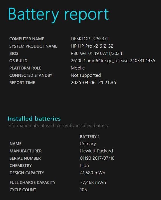 HP Pro x2 612 G2 バッテリー良好 Windows11