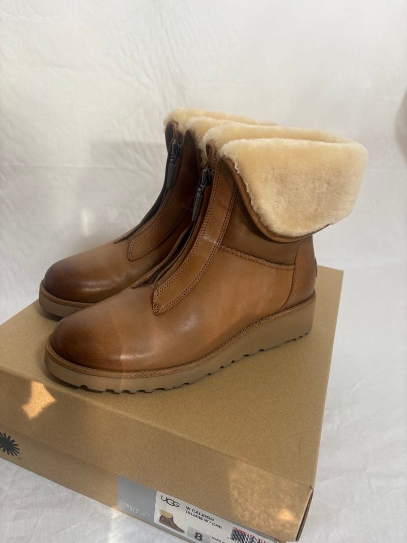 UGG ブラウン ファー付き ブーツ USA8