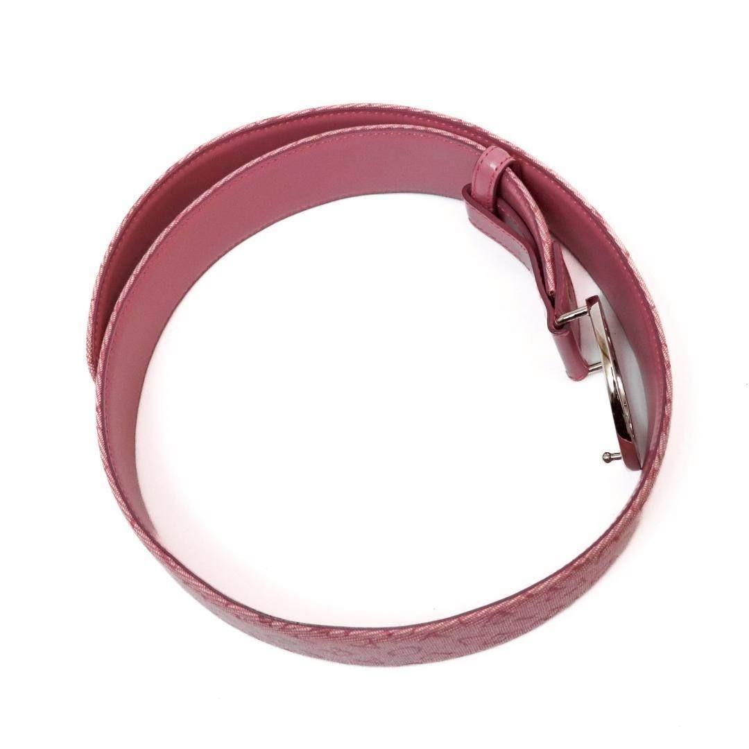 BVLGARI ロゴマニア ベルト ピンク 77cm±2.5 幅4cm 1083