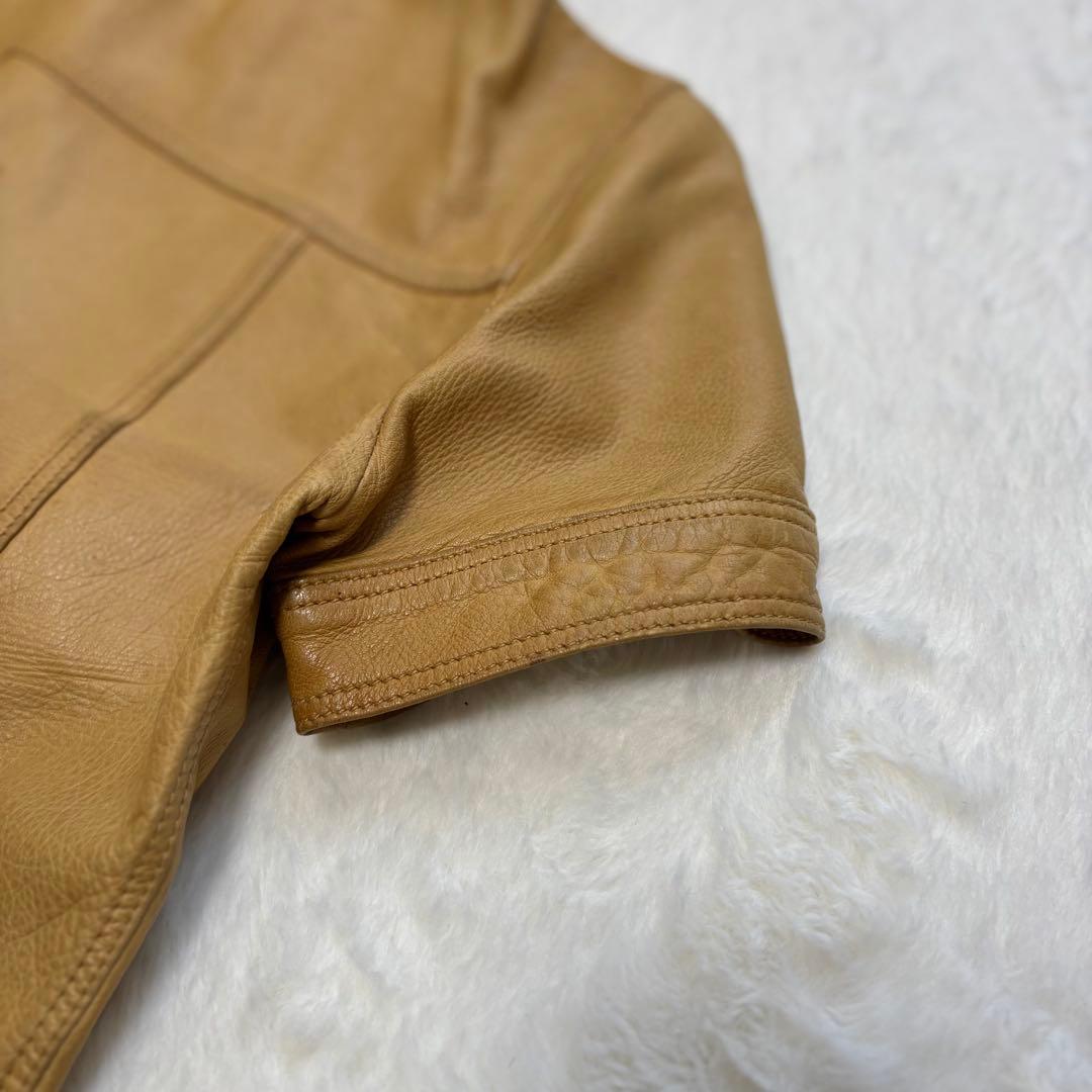 PRADA プラダ ヴィンテージ アーカイブ レザーシャツ キャメル カーフ